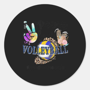 Peace Liebe Volleyball Modmutter Life Mama Oma L Runder Aufkleber
