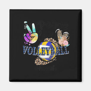 Peace Liebe Volleyball Momma Life Mama Oma Leopa Magnet