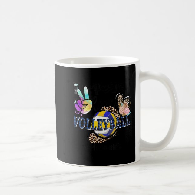 Peace Liebe Volleyball Mother Life Mama Oma Leop Kaffeetasse (Rechts)