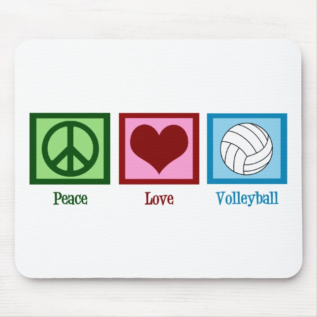 Peace Liebe Volleyball Mousepad (Vorne)