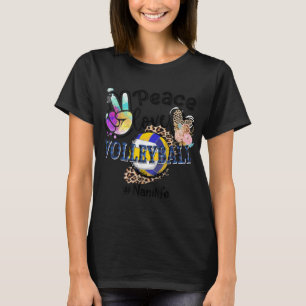 Peace Liebe Volleyball Nani Life Mama Oma Leopar T-Shirt