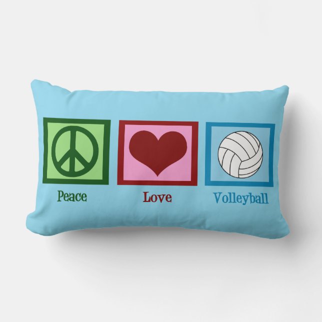Peace Liebe Volleyball Personalisiert Blue Lendenkissen (Vorderseite)