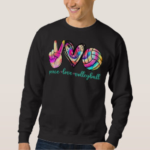 Peace Liebe Volleyball Player Gefärbte Krawatte St Sweatshirt