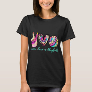 Peace Liebe Volleyball Player Gefärbte Krawatte St T-Shirt