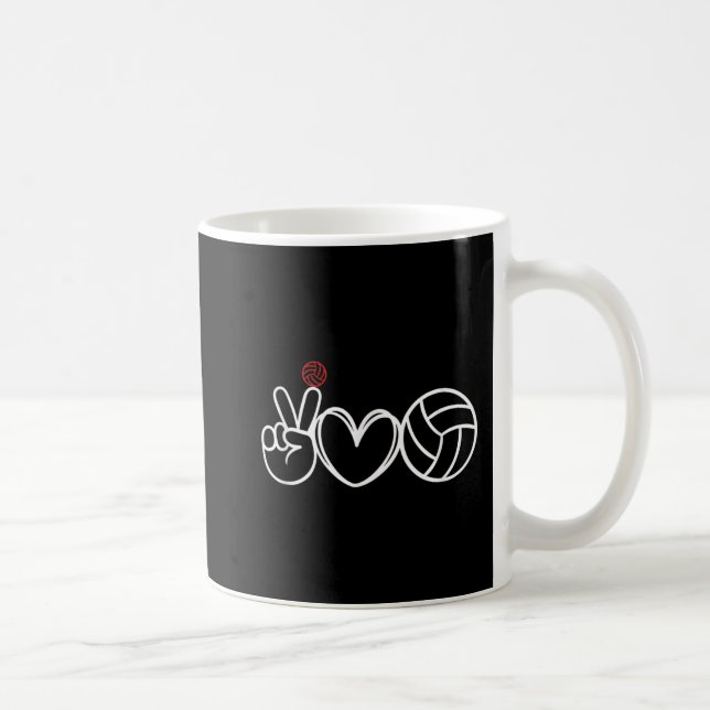 Peace Liebe Volleyball Player Graphic Kaffeetasse (Rechts)