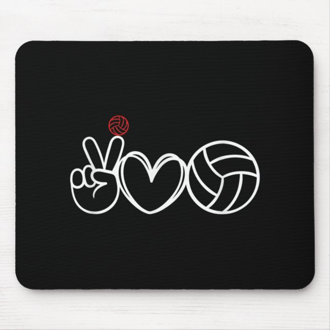 Peace Liebe Volleyball Player Graphic Mousepad (Vorne)