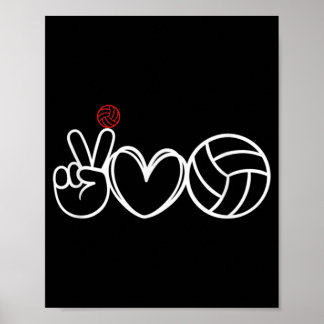 Peace Liebe Volleyball Player Graphic Poster
