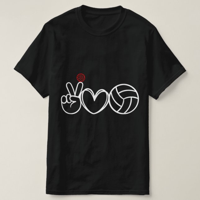 Peace Liebe Volleyball Player Graphic T-Shirt (Design vorne)