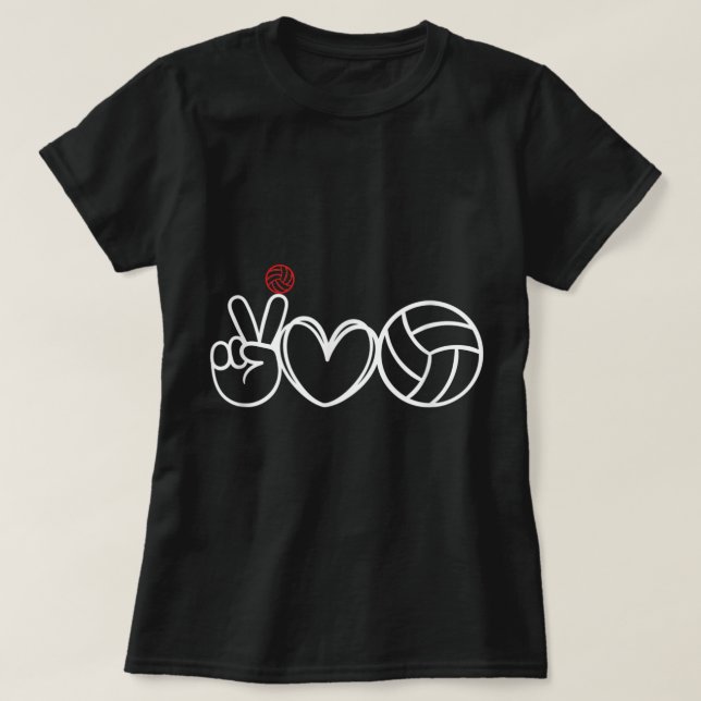 Peace Liebe Volleyball Player Graphic T-Shirt (Design vorne)