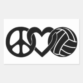 Peace Liebe Volleyball Rechteckiger Aufkleber