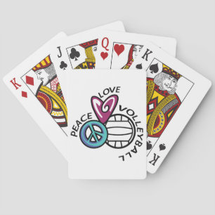 Peace Liebe Volleyball Spielkarten