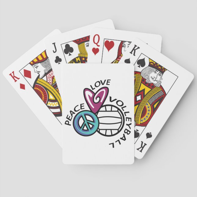 Peace Liebe Volleyball Spielkarten (Rückseite)