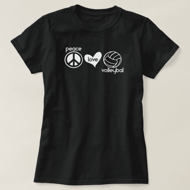 Peace Liebe Volleyball T - Shirt (Design vorne)