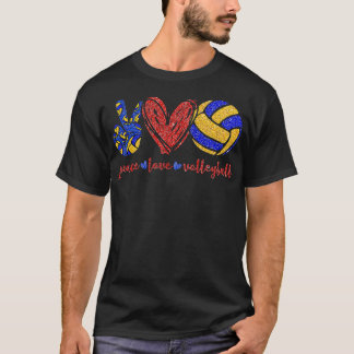 Peace Liebe Volleyball Volleyball Volleyball Volle T-Shirt