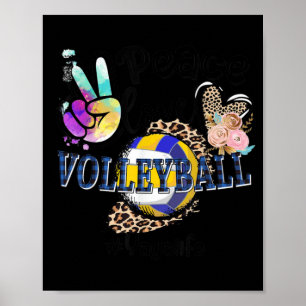 Peace Liebe Volleyball Yaya Life Mama Oma Leopar Poster