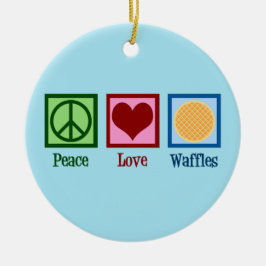 Peace Liebe Waffles Keramik Ornament