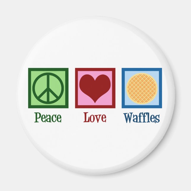 Peace Liebe Waffles Magnet (Vorne)