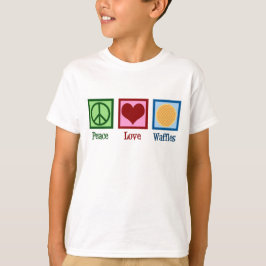 Peace Liebe Waffles Niedliche Kinder T-Shirt