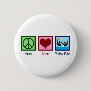 Peace Liebe Water Polo Button