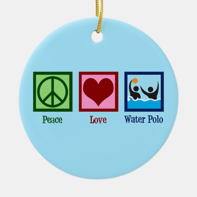 Peace Liebe Water Polo Keramik Ornament (Vorne)