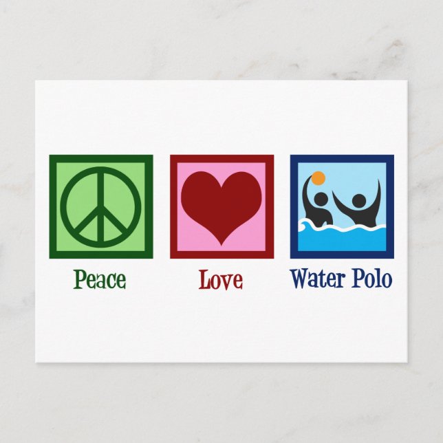 Peace Liebe Water Polo Postkarte (Vorderseite)
