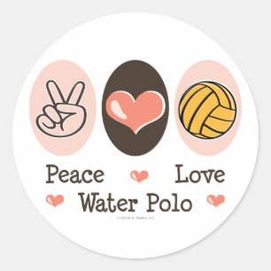 Peace Liebe Water Polo Stickers