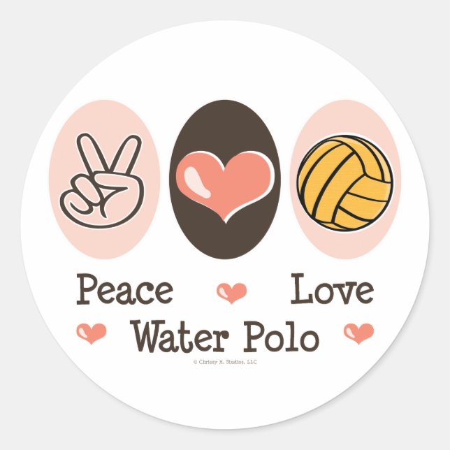 Peace Liebe Water Polo Stickers (Vorderseite)