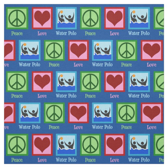 Peace Liebe Water Polo Team Blue Stoff (Muster)