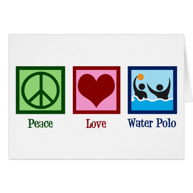 Peace Liebe Water Polo Team Ferienkarte (Vorderseite (Horizontal))