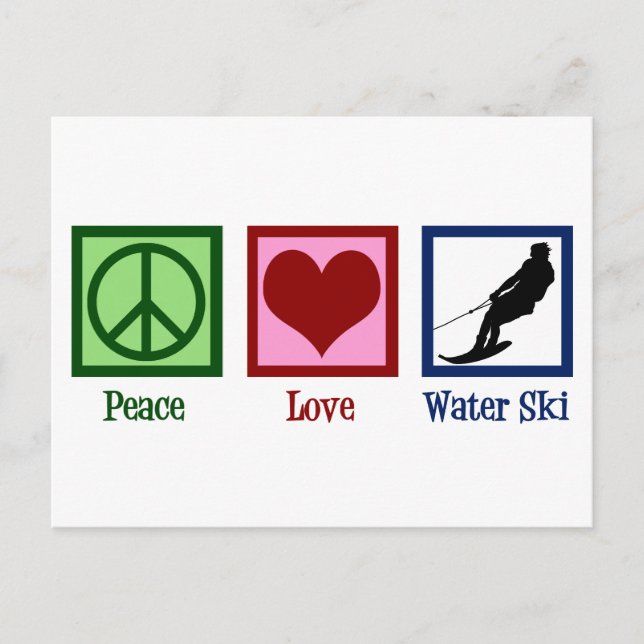 Peace Liebe Water Ski Company Postkarte (Vorderseite)