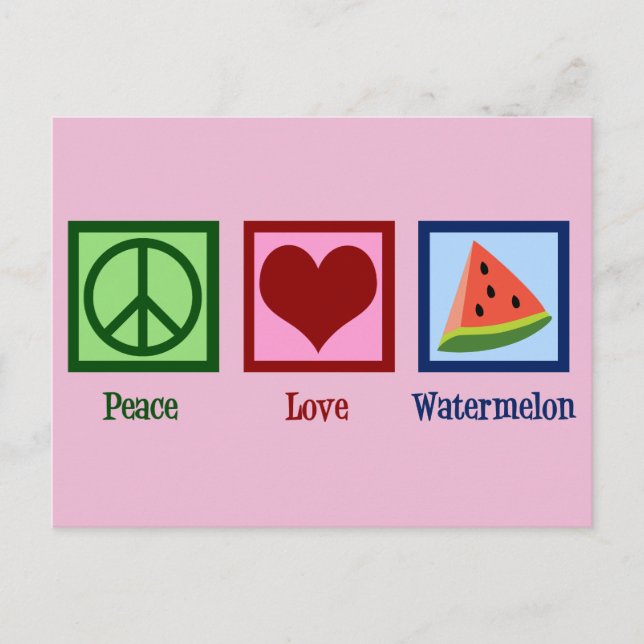 Peace Liebe Watermelon Postkarte (Vorderseite)