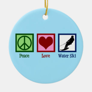 Peace Liebe Waterskiego Wasserski Keramik Ornament