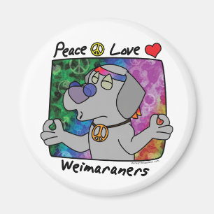 Peace Liebe Weimaraner Magnet