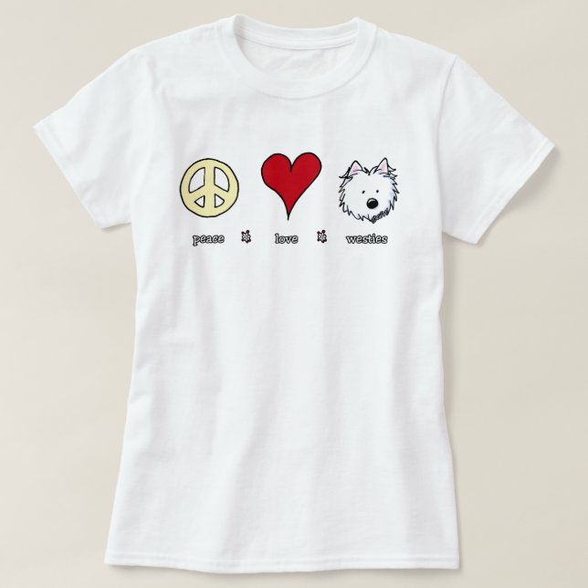 Peace Liebe Westies KiniArt T-Shirt (Design vorne)