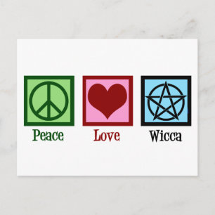 Peace Liebe Wicca Postkarte