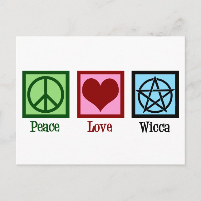 Peace Liebe Wicca Postkarte (Vorderseite)