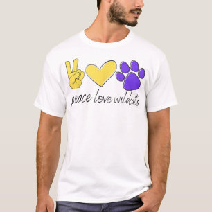 Peace Liebe Wildcats School Team Spirit T-Shirt