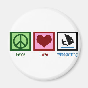 Peace Liebe Windsurfing Magnet
