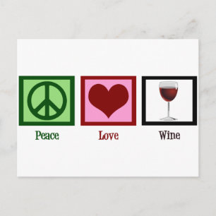 Peace Liebe Wine Postkarte