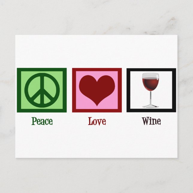 Peace Liebe Wine Postkarte (Vorderseite)