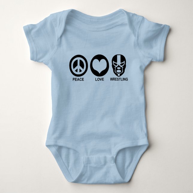 Peace Liebe Wrestling Baby T - Shirt (Vorderseite)