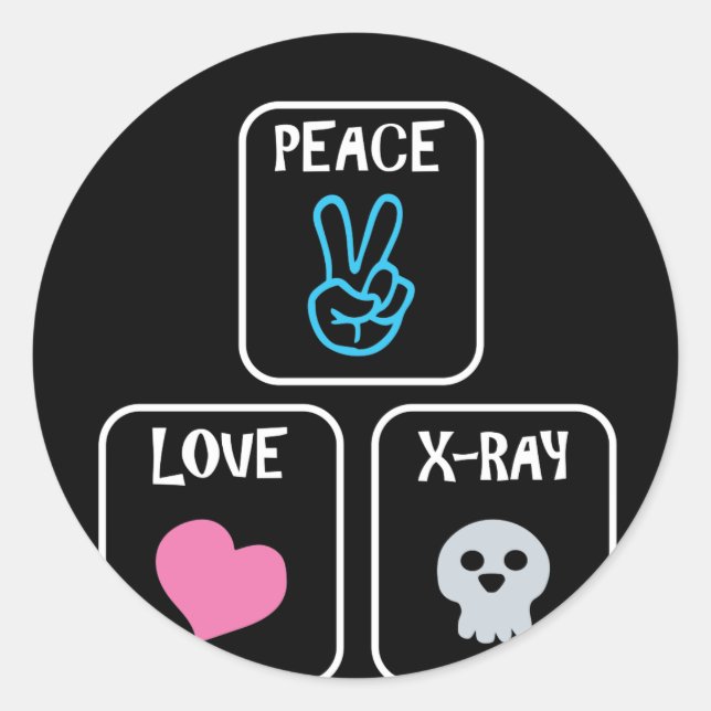 Peace Liebe X-Ray Radiology Tech Runder Aufkleber (Vorderseite)