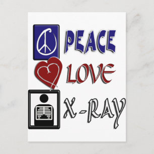 PEACE LIEBE XRAY POSTKARTE
