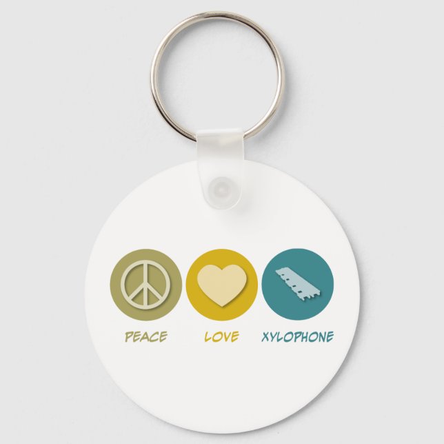 Peace Liebe Xylophone Schlüsselanhänger (Vorderseite)