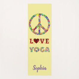 Peace Liebe Yoga Add Name Colorful Yogamatte