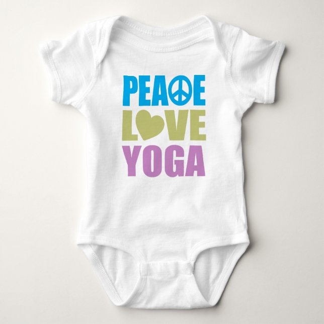 Peace Liebe Yoga Baby Strampler (Vorderseite)