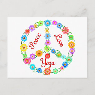 Peace Liebe Yoga Postkarte