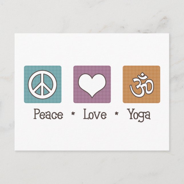 Peace Liebe Yoga Postkarte (Vorderseite)