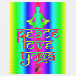 Peace Liebe Yoga Rainbow Absichten Fleecedecke