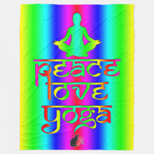 Peace Liebe Yoga Rainbow Absichten Fleecedecke